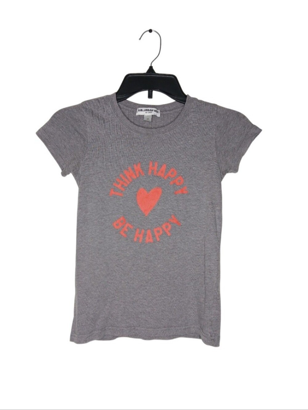 Sub_Urban Riot  Gray Short-Sleeve Tee with Coral Heart Graphic